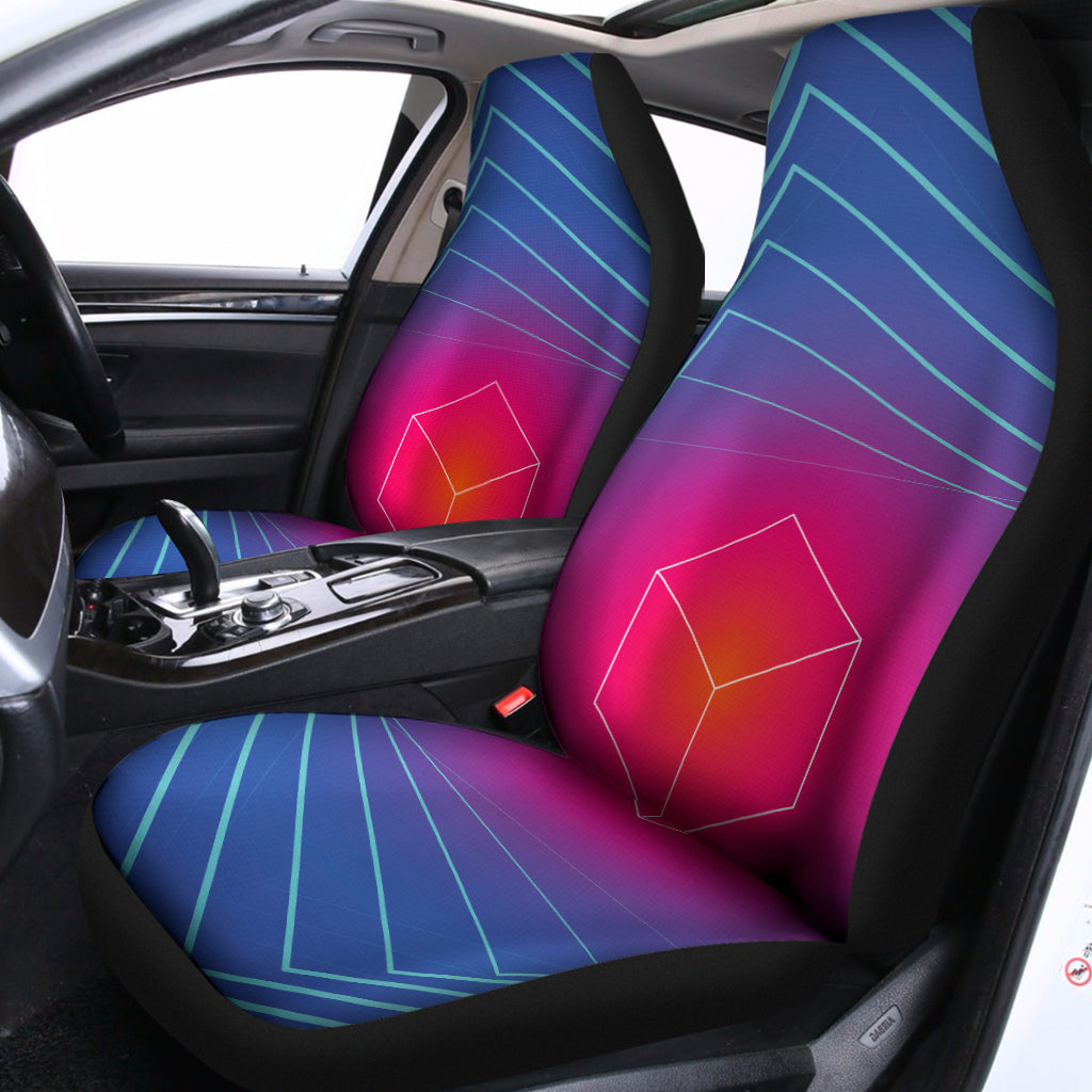 Blue Geometric EDM Light Print Universal Fit Car Seat Covers