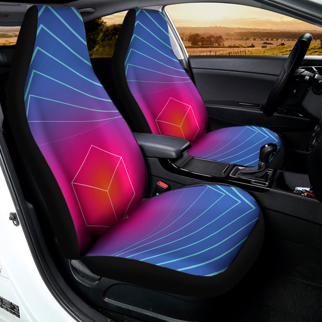 Blue Geometric EDM Light Print Universal Fit Car Seat Covers