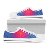 Blue Geometric EDM Light Print White Low Top Shoes