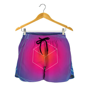 Blue Geometric EDM Light Print Women's Shorts