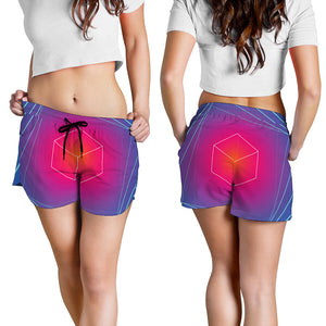 Blue Geometric EDM Light Print Women's Shorts