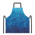 Blue Geometric Triangle Pattern Print Apron