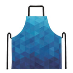 Blue Geometric Triangle Pattern Print Apron