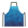 Blue Geometric Triangle Pattern Print Apron