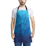 Blue Geometric Triangle Pattern Print Apron