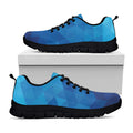 Blue Geometric Triangle Pattern Print Black Running Shoes