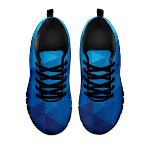 Blue Geometric Triangle Pattern Print Black Sneakers