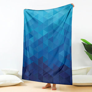 Blue Geometric Triangle Pattern Print Blanket