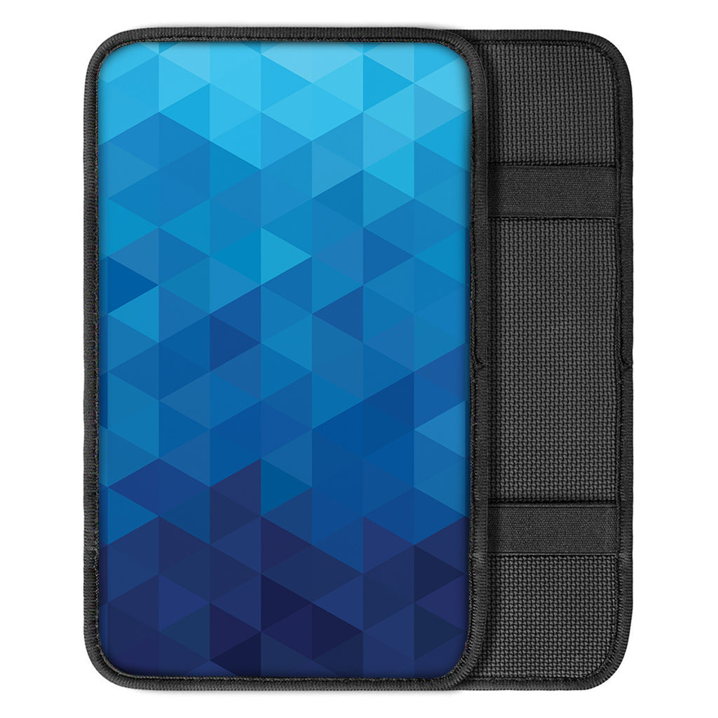 Blue Geometric Triangle Pattern Print Car Center Console Cover
