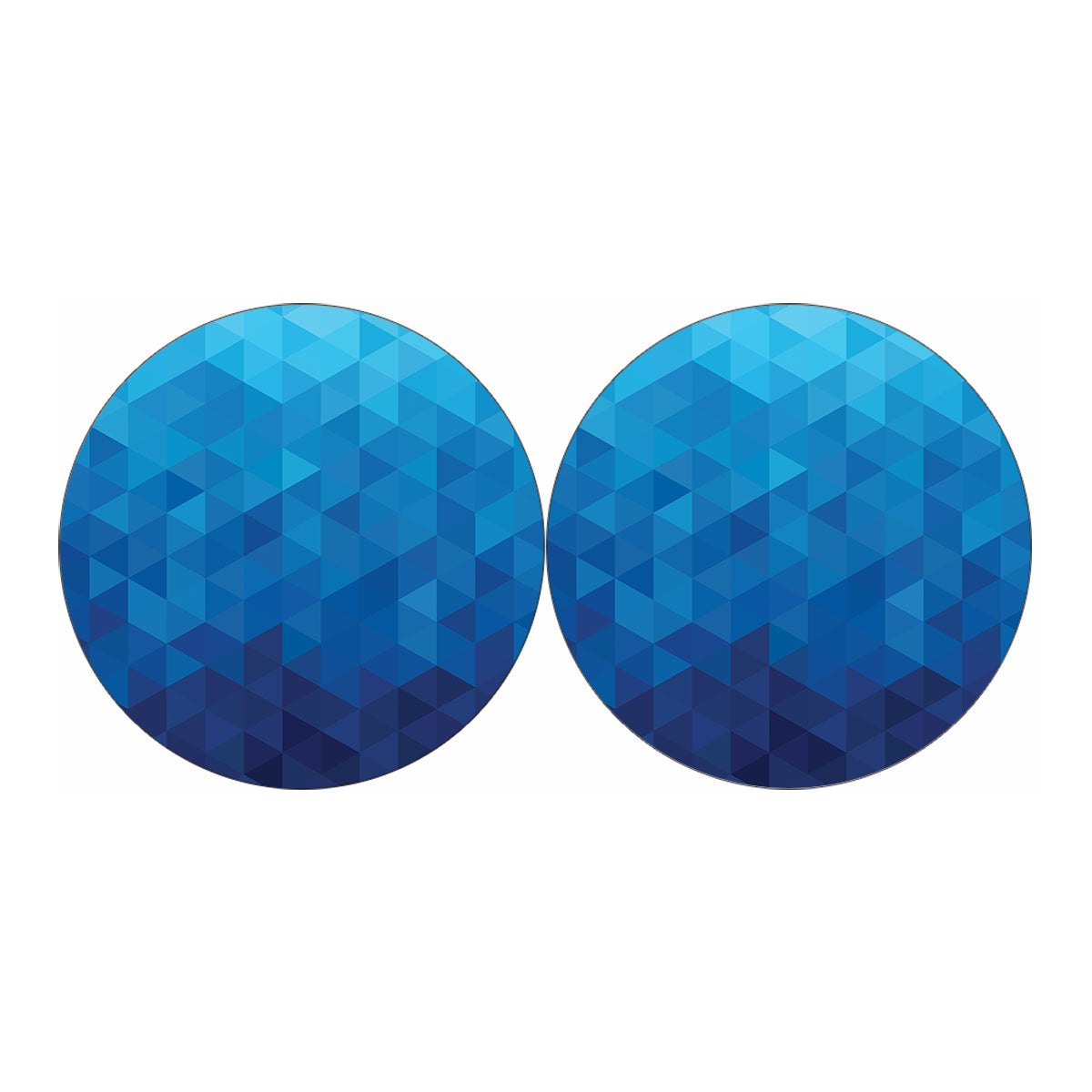 Blue Geometric Triangle Pattern Print Car Coasters