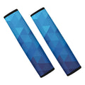 Blue Geometric Triangle Pattern Print Car Seat Belt Covers