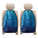Blue Geometric Triangle Pattern Print Car Seat Organizers