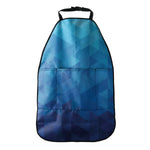 Blue Geometric Triangle Pattern Print Car Seat Organizers