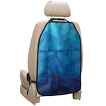 Blue Geometric Triangle Pattern Print Car Seat Organizers