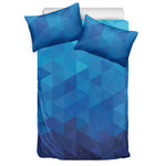 Blue Geometric Triangle Pattern Print Duvet Cover Bedding Set