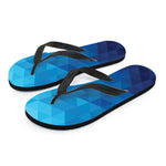 Blue Geometric Triangle Pattern Print Flip Flops