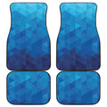Blue Geometric Triangle Pattern Print Front and Back Car Floor Mats