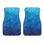 Blue Geometric Triangle Pattern Print Front Car Floor Mats