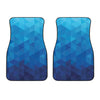 Blue Geometric Triangle Pattern Print Front Car Floor Mats