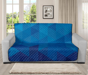 Blue Geometric Triangle Pattern Print Futon Protector