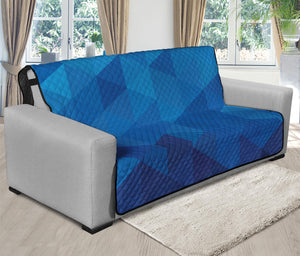 Blue Geometric Triangle Pattern Print Futon Protector