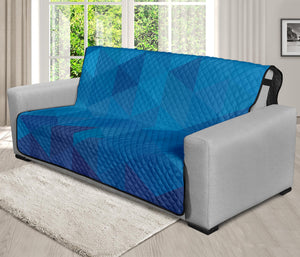 Blue Geometric Triangle Pattern Print Futon Protector