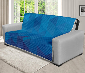 Blue Geometric Triangle Pattern Print Futon Protector