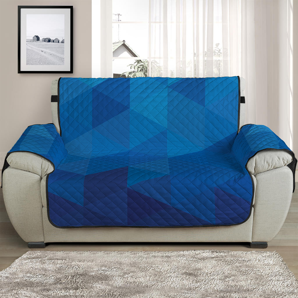 Blue Geometric Triangle Pattern Print Half Sofa Protector