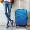 Blue Geometric Triangle Pattern Print Luggage Cover