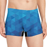 Blue Geometric Triangle Pattern Print Men's Boxer Briefs