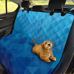 Blue Geometric Triangle Pattern Print Pet Car Back Seat Cover