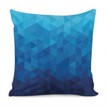 Blue Geometric Triangle Pattern Print Pillow Cover
