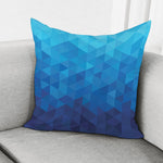 Blue Geometric Triangle Pattern Print Pillow Cover