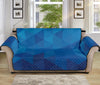 Blue Geometric Triangle Pattern Print Sofa Protector