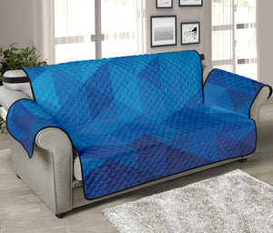 Blue Geometric Triangle Pattern Print Sofa Protector