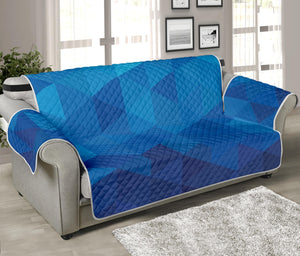 Blue Geometric Triangle Pattern Print Sofa Protector