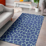 Blue Giraffe Print Area Rug