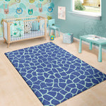 Blue Giraffe Print Area Rug