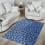 Blue Giraffe Print Area Rug