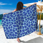 Blue Giraffe Print Beach Sarong Wrap