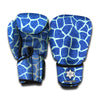 Blue Giraffe Print Boxing Gloves