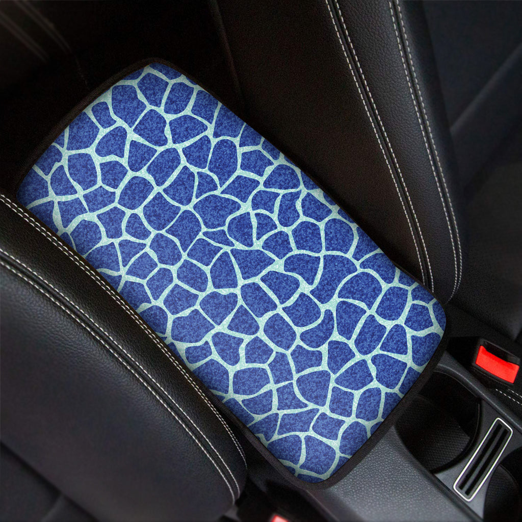 Blue Giraffe Print Car Center Console Cover