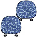 Blue Giraffe Print Car Headrest Covers