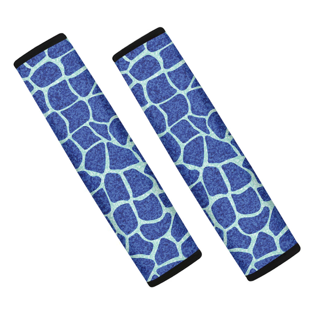 Blue Giraffe Print Car Seat Belt Covers