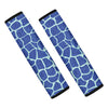 Blue Giraffe Print Car Seat Belt Covers