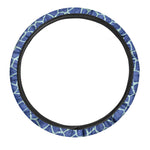 Blue Giraffe Print Car Steering Wheel Cover