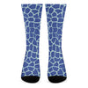 Blue Giraffe Print Crew Socks