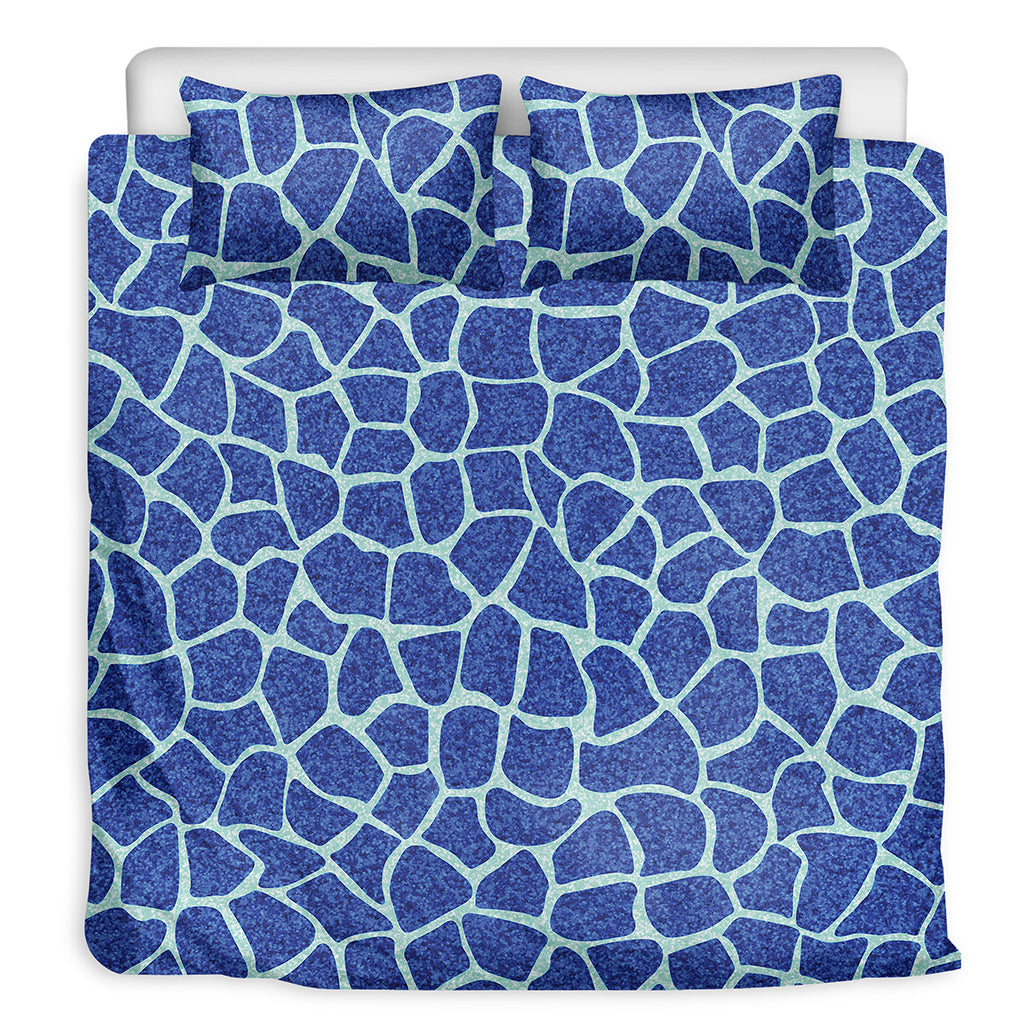 Blue Giraffe Print Duvet Cover Bedding Set