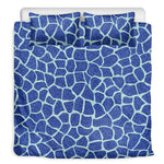 Blue Giraffe Print Duvet Cover Bedding Set
