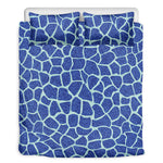 Blue Giraffe Print Duvet Cover Bedding Set